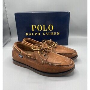 Polo Ralph Lauren Bienne Boat Shoes Mens Sz 7.5 D Tumbled Leather